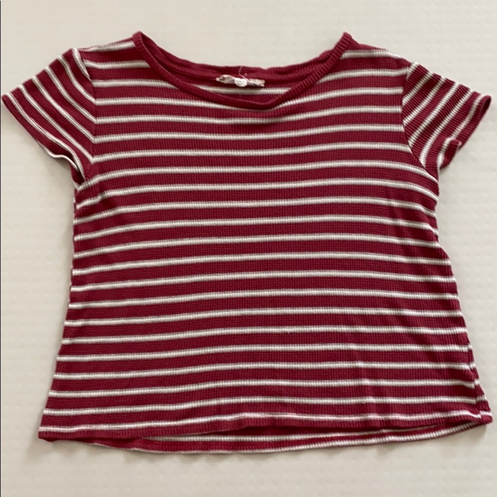 stripped pink and white tee